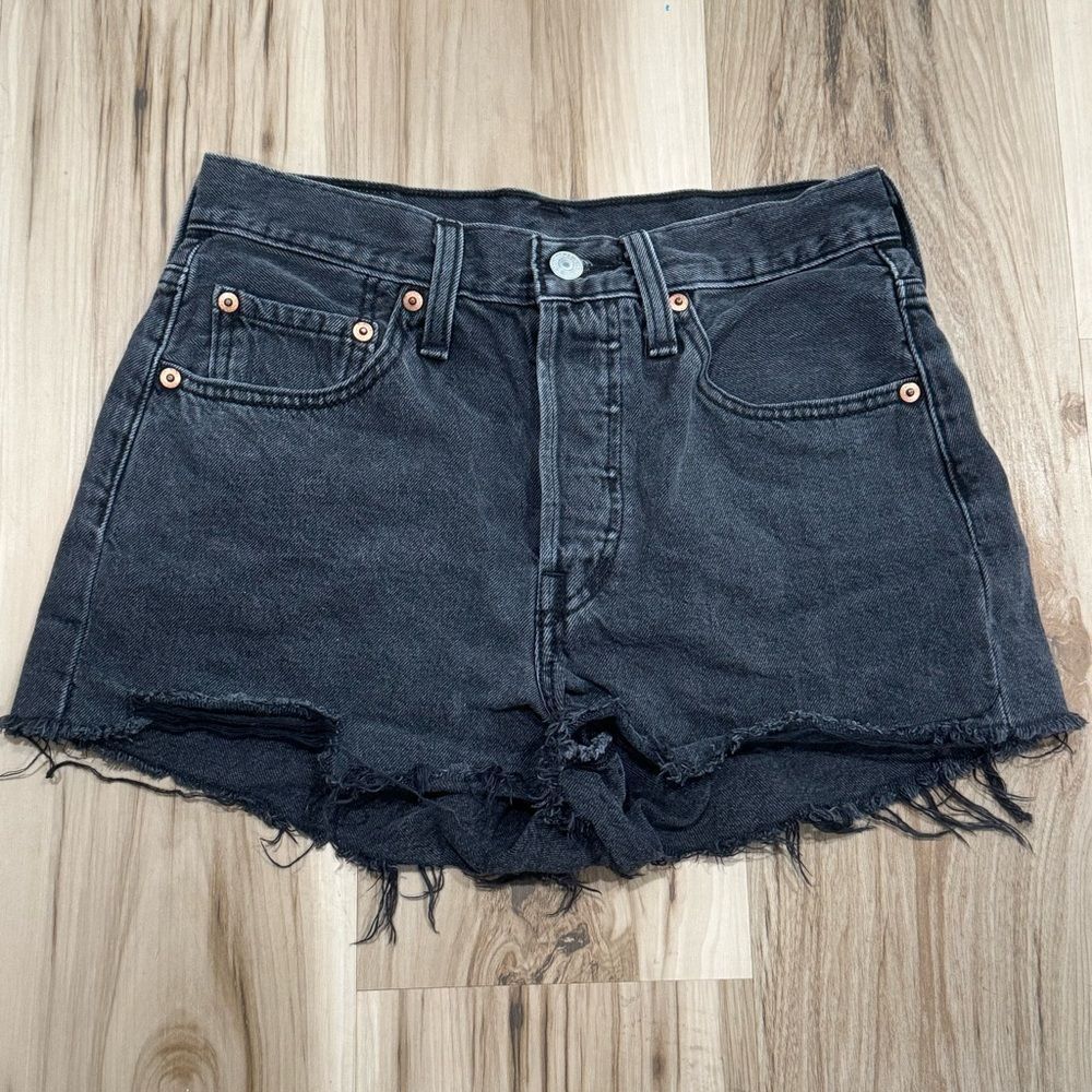 Levi’s 501 Black Cutoff Button Fly Shorts Women’s 26
